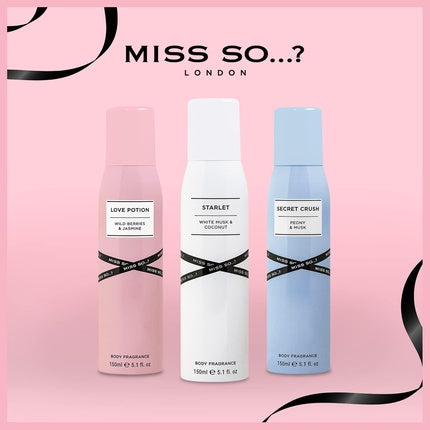 Miss So...? Womens Starlet Body Mist Fragrance Spray 150ml Fruity Sweet Vanilla So…