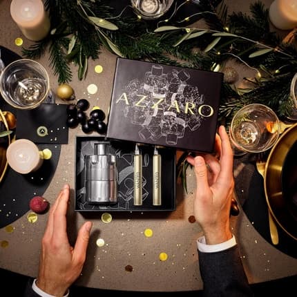 Azzaro Wanted Intense 's Cologne Gift Set 3-Piece Holiday Set Full Size + Travel Size Fragrances Woody Aromatic Spicy Fragrance Lasting Wear Luxury Perfumes Coffret (Coffret) Homme