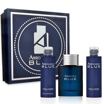 Arrogance Blue Men's Gift Box Perfume Edt 50ml 2 x Shower Shampoo 100ml Arrogance