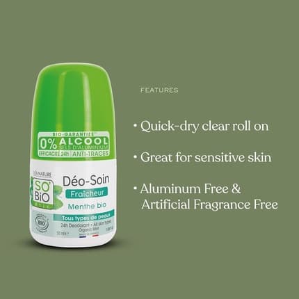 So Bio Bamboo Deodorant Roll-on for Normal Skin Déodorant (Déo) Mixte 50ml