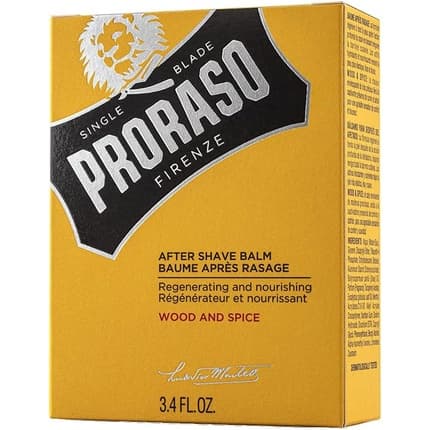 Proraso Yellow After Shave Balm Wood And Spice Scent Fragrance (Fragrance) Mixte 100ml