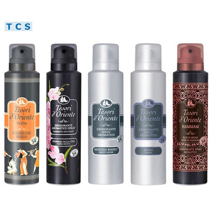 TESORI D'ORIENTE Deodorant Spray in 5 Exotic Scents 150ml Tesori D'Oriente