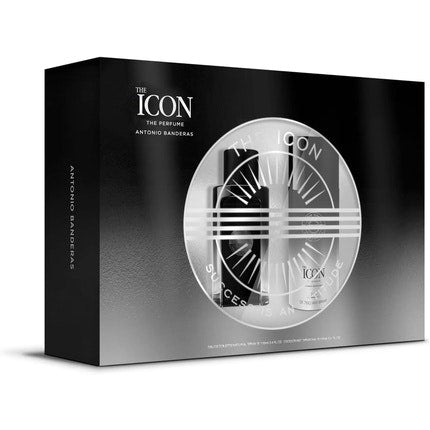 Antonio Banderas The Icon Coffret Eau de parfum  100ml + Deodorant 150ml - Long Lasting - Virile, Elegant, Trendy and Sexy Scent - Wood, Amber and Sandalwood Notes - Ideal for Special Events Antonio Banderas