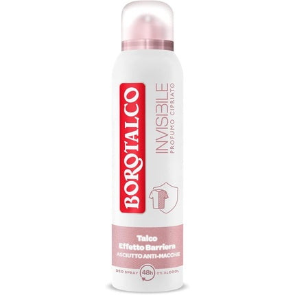 Borotalco Pink Invisible Spray Deodorant Formula without Alcohol with Talk of Barrier Effect 150ml - Pack of 6 Italian Gourmet E.R