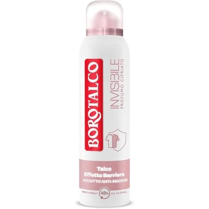 Italian Gourmet Borotalco Pink Invisible Deodorant Formula without Alcohol with Talk of Barrier Effect - Pack of 6 Déodorant (Déo) Mixte 150ml