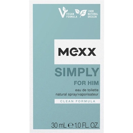 Mexx Simply for Him Eau de Toilette Refreshing Elegant Mens Natural Vegan Formula 30ml Mexx