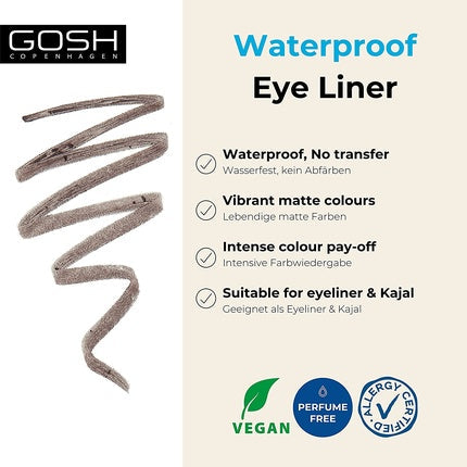 GOSH Matte Eyeliner in Classic Brown Creamy Soft Texture High Coverage 005 Mole