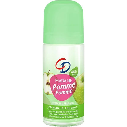 CD Deo Roll-On Madame Pomme Pomme 50ml Deodorant without Aluminum Salts with Fresh Apple Scent and Sage Long Lasting Protection for 48 Hours Suitable for Sensitive Skin Vegan Cd