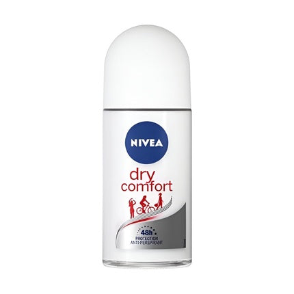 Nivea Roll On Women 50ml Dry Comfort Anti-Perspirant Deodorant Maximum Effective 48-hour Sweat Protection Limiting Bacterial Spread with DryPlus System includes Minerals Nivea