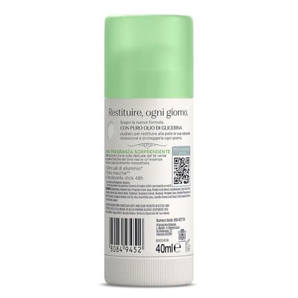 Neutro Roberts Deodorant Stick Fresh Green Green Tea and Lime Zero Aluminum Salts No Stains with Pure Glycerin Oil Deodorant and Dermatologically Tested 48h Green Tea and Lime Déodorant (Déo) Femme 40ml