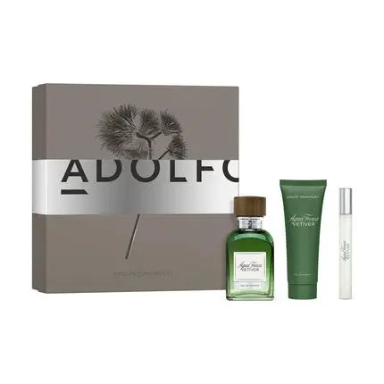 Adolfo Dominguez Agua Fresca Vetiver EDT 120ml with Mini 10ml and Shower Gel 75ml Gift Set Adolfo Dominguez