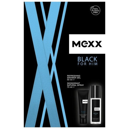 Mexx Black For Him Gift Set Deodorant Spray 75ml + Shower Gel 50ml Coty