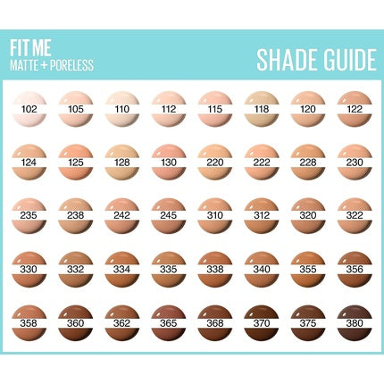 Maybelline Fit Me Foundation Matte and Poreless Full Coverage Blendable for Normal to Oily Skin 30ml 334 Warm Tan