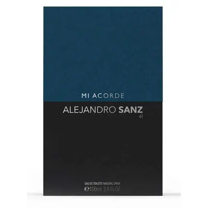 Alejandro Sanz Mi Acorde El Fragrance for Men Eau de Toilette EDT 3.4oz 100ml Cologne Spray Blue Black Bottle Made in Spain by Tailored Perfumes Alejandro Sanz