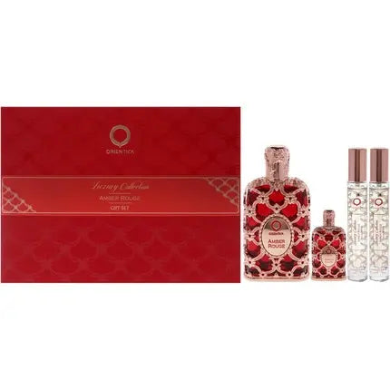 Amber Rouge by Orientica for Women - 4 Piece Gift Set 2.7oz EDP Spray 7.5ml EDP Orientica