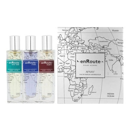 Afnan Enroute Eau De Parfum For Men New York 50ml Paris 50ml Dubai 50ml
