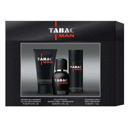 Tabac Man Trio Set Powerful Masculine Fragrance 30ml Eau de Toilette 75ml Shower Gel 50ml Deodorant Spray Tabac