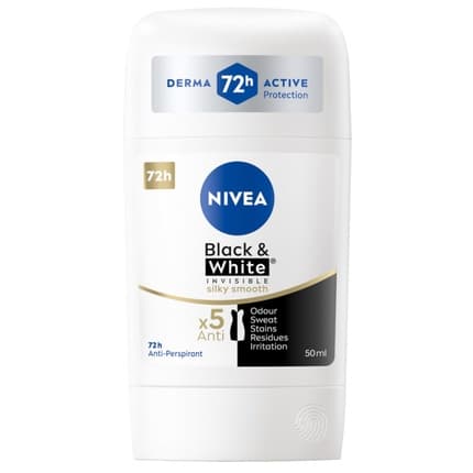 Nivea Black & White Silky Smooth Antiperspirant Stick Déodorant (Déo) Mixte 50ml