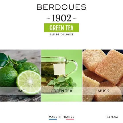 BERDOUES 1902 Green Tea Eau de Cologne Floral Citrus Scent Spray Fragrance for Men and Women 4.2 fl.oz. Berdoues