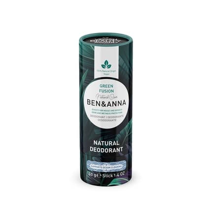 Ben & Anna Papertube Deodorant Green Fusion Vegan and Natural Cosmetics in Paper Packaging - Winner of Peta Vegan Award - Made in Germany