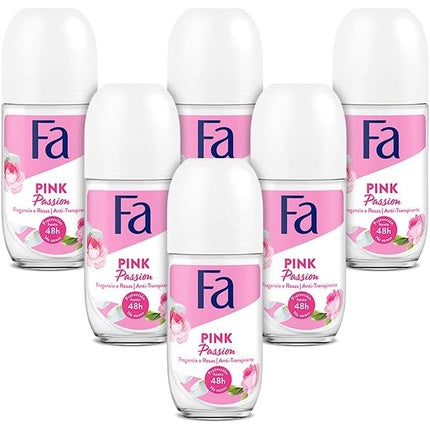 Fa Pink Passion Deodorant Roll-On 50ml - Pack of 6 FA