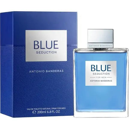 Banderas Perfumes Blue Seduction Eau de Toilette for Men Long Lasting Fresh and Casual Fragrance Woody and Aquatic Notes Ideal for Day Wear 200ml Banderas