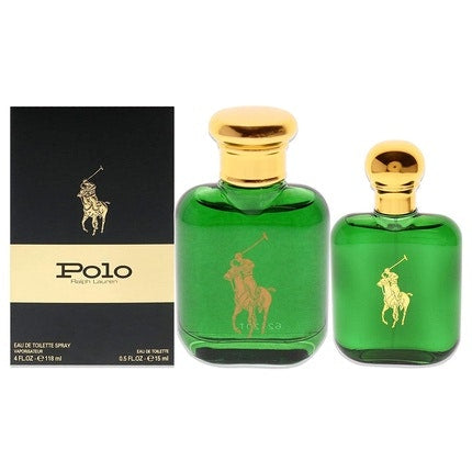 Ralph Lauren Polo Green Men 4oz Eau de toilette  Spray and 0.5oz Eau de toilette  Spray - 2 Piece Gift Set Maison des fragrances