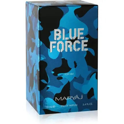 Blue Force Eau De Parfum For Him 100ml by Maryaj Perfumes - Dynamic Citrus Symphony, Aromatic Spice, Woody Amber Fusion - Bold, Fresh, Masculine Fragrance for Confident Men Maryaj