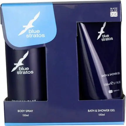 Blue Stratos 2pc Gift Set Bath and Shower Gel 150ml and Deodorant Body Spray 150ml Three Pears