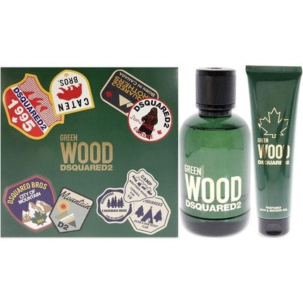 Dsquared2 Wood  Pour Homme Green Eau De Toilette 100ml + Bath & Shower Gel 150ml gift set Dsquared2