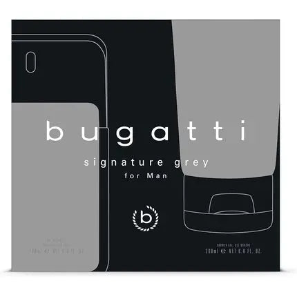 Bugatti Signature Grey Man Eau de Toilette 100ml + Shower Gel 200ml - Gift Set Bugatti