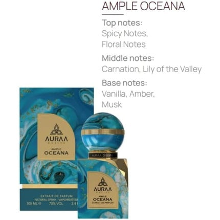 Ample Oceana Extrait de Parfum 100ml by Auraa Desire Luxurious Unisex Fragrance with Spicy, Floral, and Amber Notes Auraa Desire