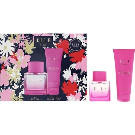 Elle Fleur 2 Piece Gift Set: Eau De Parfum 100ml - Body Lotion 100ml Elle