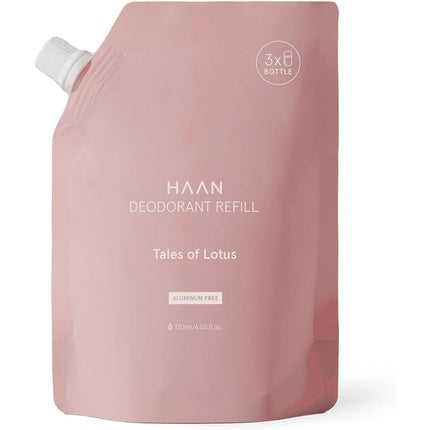 HAAN Sensitive Skin Deodorant Refill without Aluminum 120ml - Vegan with Prebiotic Complex - Tales of Lotus Fragrance Haan