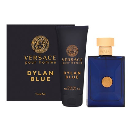 Versace Dylan Blue 2 Piece Gift Set for Men 3.4 Eau Di Toilette Spray 3.4 Eau Di Perfume Spray Bath & Shower Gel Versace