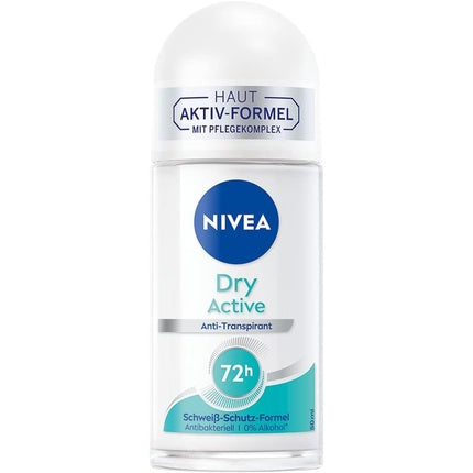 NIVEA Dry Active Deo Roll-On 50ml with 72h Protection and Dual-Active Formula Nivea