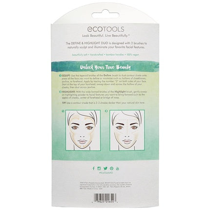 EcoTools Define & Highlight Duo Makeup Brush Set for Powder, Bronzer, & Highlighter - 2 Count