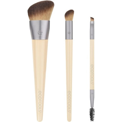 EcoTools New Natural Conceal Enhance & Sculpt Trio Makeup Brushes 3 Piece Set
