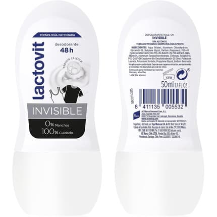 Lactovit Invisible Deodorant Roll On Effective And Gentle Protection Déodorant (Déo) Mixte 50ml