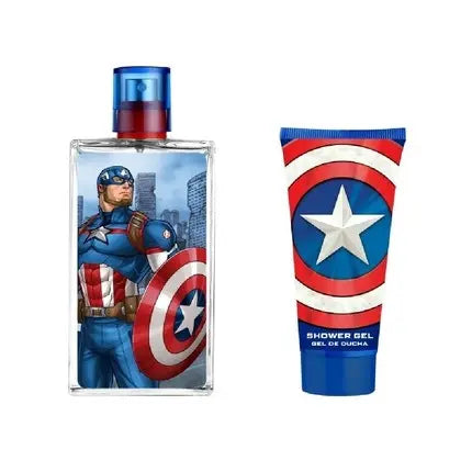 Captain America Coffret - Eau De Toilette 100 ml & Shower Gel 60 ml - Avec Toiletry Bag Marvel