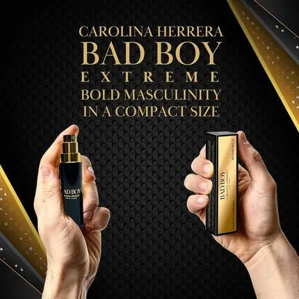 Carolina Herrera Bad Boy Extreme Cologne for Men Mini Spray EDP 0.34 Fl Oz Carolina Herrera