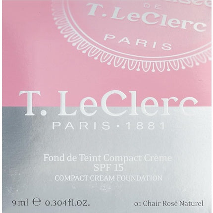 T.LeClerc Nouveauté Fond de Teint Compact Crème Ko mpakt-Foundation NR. 01 - CHAIR ROSÉ NATUREL 9ml