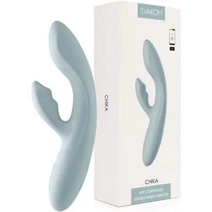 Chika Flexible Rabbit Vibe by Svakom Turquoise Grey Svakom