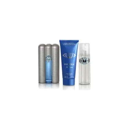 Cuba Prestige Platinum Fragrance for Men 3 Piece Gift Set - 3.0oz EDT Spray, 3.4oz Aftershave, 6.8oz Shower Gel Eco Fine
