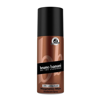 Bruno Banani Magnetic Man Deodorant Body Spray with Captivating Woody Amber Note 150ml Bruno Banani