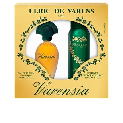 Ulric De Varens VARENSIA - Eau de Parfum for Women Earthy Fruity Floral Scent Lotus Flower Clove Raspberry Vanilla 1.7 Fl Oz + 4 Fl Oz Deodorant Spray