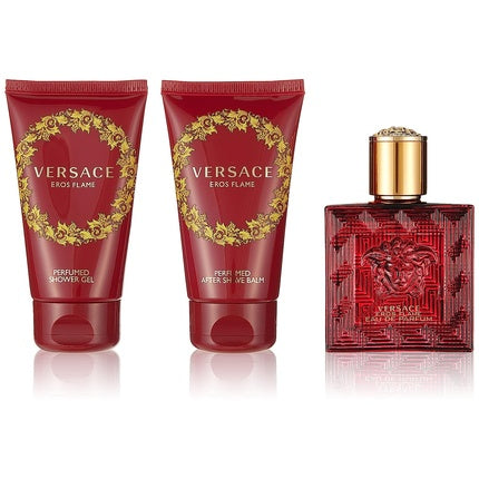 Versace Eros Flame Eau de Parfum 50ml + After Shave Balm 50ml + Shower Gel 50ml Gift Set for Men Versace