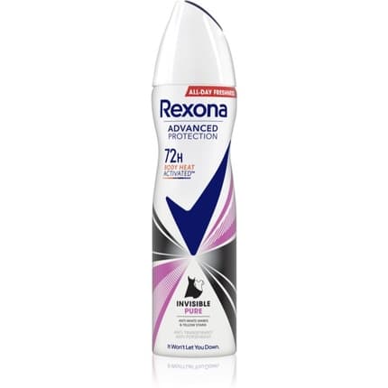 Rexona Advanced Protection Invisible Pure Antiperspirant - 72 hours, Déodorant (Déo) Mixte 150ml