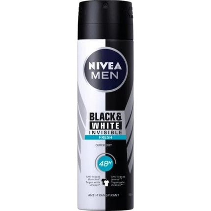 Nivea Men Deodorant Spray  - Invisible Black & White Fresh - 150ml Nivea