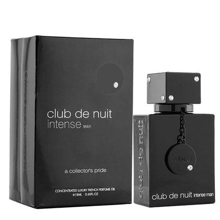 ARMAF Club De Nuit Intense Parfum  Oil Pour Homme - Bergamot, Rose, Musk and Vanilla Oil Parfum  18ml 0.60 Fl oz, 1oz équivaut à 30ml Armaf